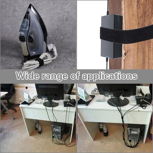 Hook and Loop Straps Double Sided Hook Loop Roll Self Gripping Wrap Cable Straps Heavy Duty Multi-Purpose Cable Ties Wire Strips for Bundling Fastening Storage Organization (0.5 in x 32 Ft) in Saudi Arabia