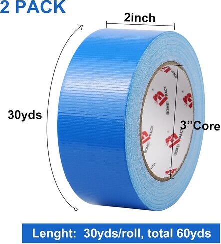 BOMEI PACK 3 Pack Duct Tape Green Heavy Duty,2 Inch x 30 Yards,9 Mil Thick Heavy Duty Strong Green Tape Duct,Waterproof,No Residue,Flexible,Tear by Hand,Industrial Grade for Repairing,Fxing in Kuwait