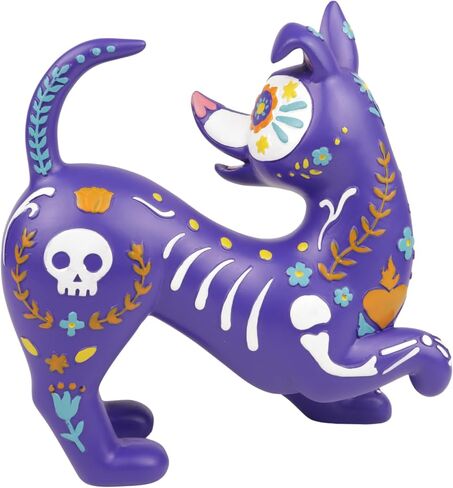 تمثال صغير للكلاب من Needzo Dia De Los Muertos، ديكور يوم الموتى النابض بالحياة، مقاس 17.78 × 17.78 سم in Kuwait