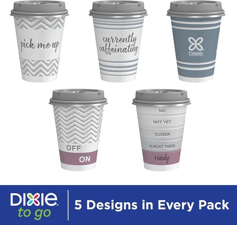 Dixie To Go Medium Paper Coffee Cups With Lids, 12 Oz, 26 Count, Disposable Cups For On-The-Go Hot Beverages in Saudi Arabia