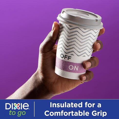 Dixie To Go Medium Paper Coffee Cups With Lids, 12 Oz, 26 Count, Disposable Cups For On-The-Go Hot Beverages in Saudi Arabia