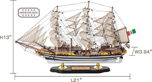 SAILINGSTORY نموذج خشبي السفينة أمريكو فسبوتشي 1/300 مقياس طبق الاصل نموذج باخرة المراكب الشراعية ديكور in Kuwait