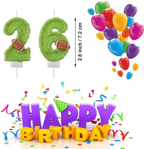 26 62 Birthday Candles, 26th 62nd Cake Candles, Silver Happy Birthday Number 26 62 Candles Cake Topper Decorations for Party Men Women in Saudi Arabia