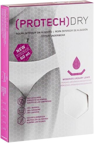 Washable Urinary Incontinence Bikini Underwear for Women with Front Absorbent Area (White, Small) in Saudi Arabia