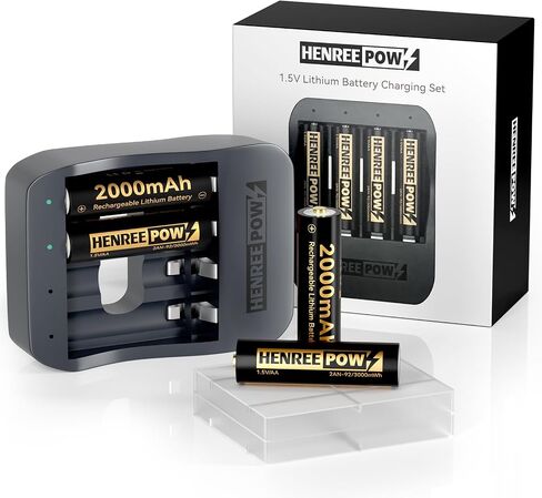 Henreepow Rechargeable AA Batteries, Ni-MH Double A Solar Batteries High Capacity 1.2V Pre-Charged for Outdoor Solar Lights, String Lights，Pathway Lights(AA-1000mAh-12pack) in Kuwait