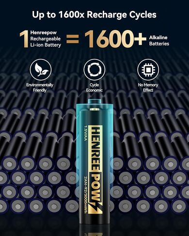 Henreepow Rechargeable AA Batteries, Ni-MH Double A Solar Batteries High Capacity 1.2V Pre-Charged for Outdoor Solar Lights, String Lights，Pathway Lights(AA-1000mAh-12pack) in Kuwait