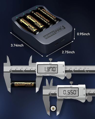 Henreepow Rechargeable AA Batteries, Ni-MH Double A Solar Batteries High Capacity 1.2V Pre-Charged for Outdoor Solar Lights, String Lights，Pathway Lights(AA-1000mAh-12pack) in Kuwait