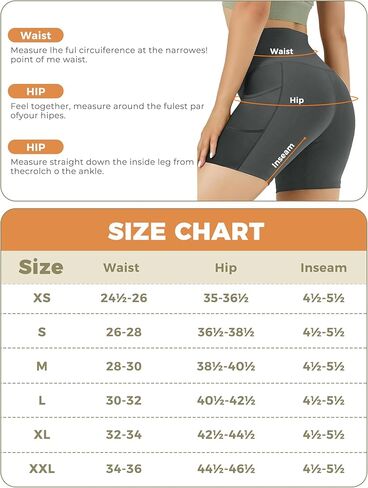 Buauty 2 Pack Womens 5" Biker Shorts with Pocket High Waisted Yoga Shorts Workout Tummy Control Gym Bike Short Leggings in Kuwait