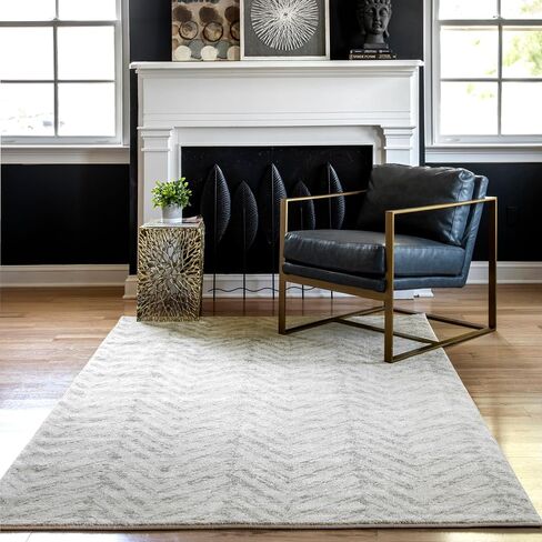 سجادة NuLOOM Rosanne مخططة انتقالية، مقاس 2' 8'' x 8'، أزرق in Kuwait