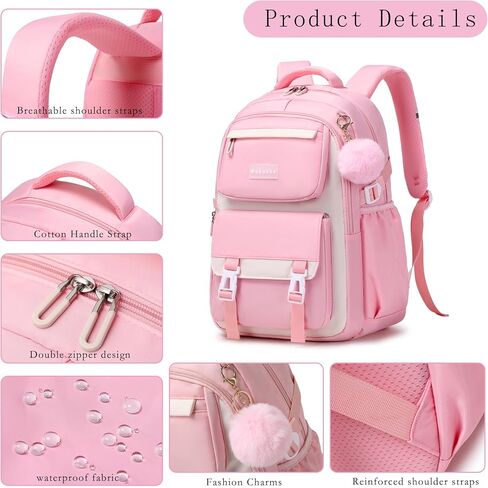 Makukke School Backpack for Girls Book Bag Set, School Bag for Teens Girls Kid Children Elementary Middle School Student, Waterproof in Kuwait