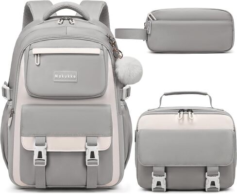 Makukke School Backpack for Girls Book Bag Set, School Bag for Teens Girls Kid Children Elementary Middle School Student, Waterproof in Kuwait