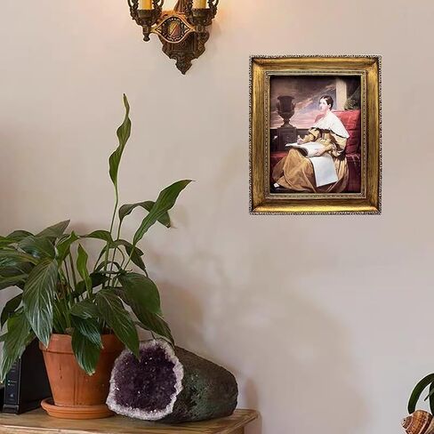 Vintage Picture Frame 8x10 Inch, Antique Ornate Photo Frames with Glass Front, Brushed Design, Tabletop & Wall Hanging, Photo Gallery, Gold in Kuwait