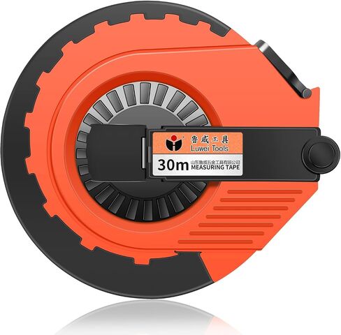 100 FT Tape Measure, Closed Reel Steel Long Tape with Foldable Handle, Nylon Coated, Plastic and Rubber Case in Saudi Arabia