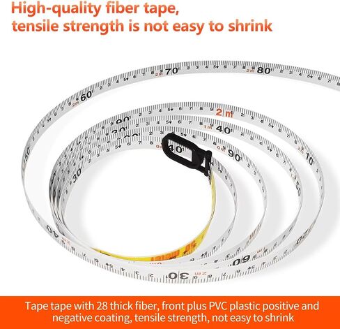 100 FT Tape Measure, Closed Reel Steel Long Tape with Foldable Handle, Nylon Coated, Plastic and Rubber Case in Saudi Arabia