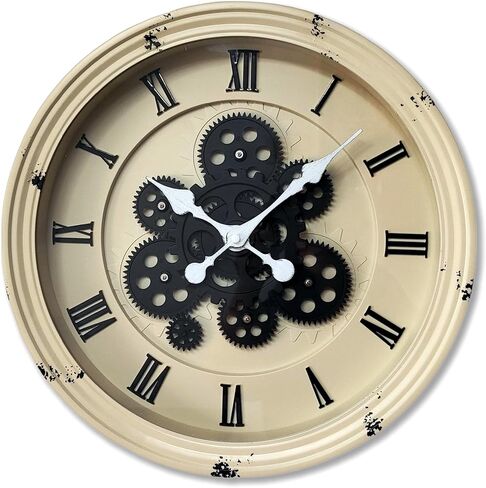 evursua 15.2 بوصة كبيرة والعتاد ساعة التروس الحقيقية تتحرك ساعة الحائط، خمر الجماليات الصناعية Steampunk الفن ديكور المنزل على مدار الساعة، ديكور ساعة الحائط السوداء لغرفة المعيشة ديكور المنزل والمكتب in Kuwait
