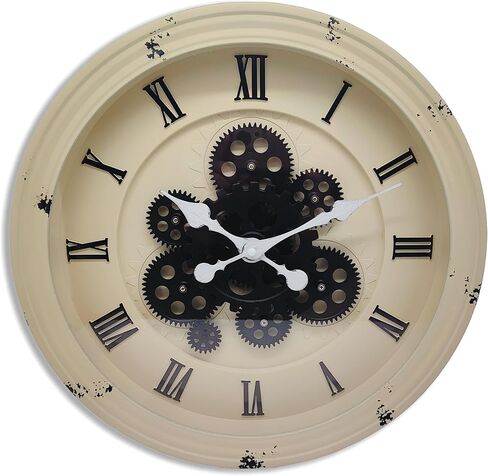 evursua 15.2 بوصة كبيرة والعتاد ساعة التروس الحقيقية تتحرك ساعة الحائط، خمر الجماليات الصناعية Steampunk الفن ديكور المنزل على مدار الساعة، ديكور ساعة الحائط السوداء لغرفة المعيشة ديكور المنزل والمكتب in Kuwait