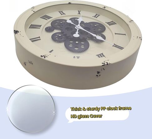 evursua 15.2 بوصة كبيرة والعتاد ساعة التروس الحقيقية تتحرك ساعة الحائط، خمر الجماليات الصناعية Steampunk الفن ديكور المنزل على مدار الساعة، ديكور ساعة الحائط السوداء لغرفة المعيشة ديكور المنزل والمكتب in Kuwait