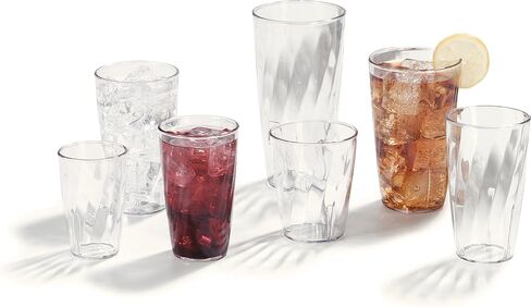 Carlisle FoodService Products Plastic Tumbler with Swirl Design for Home and Restaurant, Polycarbonate, 22 Ounces, Clear in Saudi Arabia