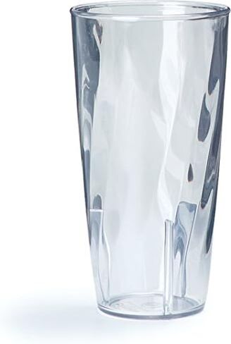 Carlisle FoodService Products Plastic Tumbler with Swirl Design for Home and Restaurant, Polycarbonate, 22 Ounces, Clear in Saudi Arabia