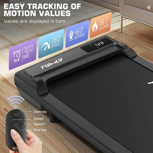 FUNMILY Walking Pad Treadmill 300 lb Capacity Under Desk Treadmill, 2.5hp Portable Treadmills for Home Office Small Running, 2 in 1 Working Walking Jogging Machine with Shock Absorption, LED Display in Saudi Arabia