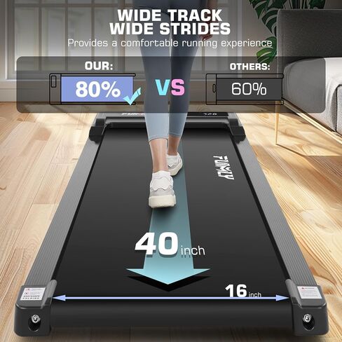 FUNMILY Walking Pad Treadmill 300 lb Capacity Under Desk Treadmill, 2.5hp Portable Treadmills for Home Office Small Running, 2 in 1 Working Walking Jogging Machine with Shock Absorption, LED Display in Saudi Arabia