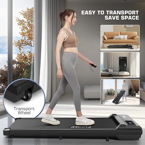 FUNMILY Walking Pad Treadmill 300 lb Capacity Under Desk Treadmill, 2.5hp Portable Treadmills for Home Office Small Running, 2 in 1 Working Walking Jogging Machine with Shock Absorption, LED Display in Saudi Arabia