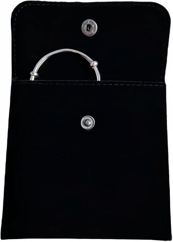2 Pcs Velvet Jewelry Pouches, 3.9’’ x 3.9’’ Jewelry Storage Bags with Snap Button Gift Packaging Bags Purse Pouches for Rings, Bracelets, Necklaces, Earrings, Watch (Black) in Saudi Arabia
