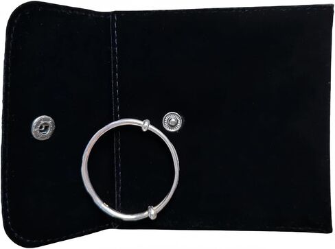 2 Pcs Velvet Jewelry Pouches, 3.9’’ x 3.9’’ Jewelry Storage Bags with Snap Button Gift Packaging Bags Purse Pouches for Rings, Bracelets, Necklaces, Earrings, Watch (Black) in Saudi Arabia