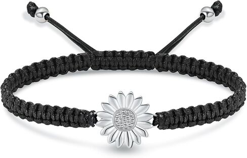 zeqingjw Sunflower Urn Bracelet for Ashes for Women Ashes Holder Urn Jewelry Black Braided Rope Adjustable Cremation Bangle Memorial Ashes Keepsake Jewelry in Saudi Arabia