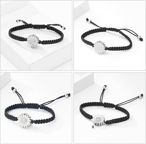 zeqingjw Sunflower Urn Bracelet for Ashes for Women Ashes Holder Urn Jewelry Black Braided Rope Adjustable Cremation Bangle Memorial Ashes Keepsake Jewelry in Saudi Arabia