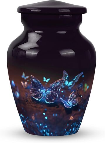 Butterfly Urns - Black Urn - Ash Keepsake - Tiny Urn - Urns with Butterflies - Adult Urns for Human Ashes Women - Memorial Keepsakes for Ashes - Small Ashes Keepsake (Size-3nch,1pcs), Natural in Kuwait