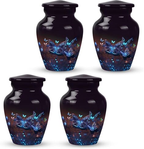 Butterfly Urns - Black Urn - Ash Keepsake - Tiny Urn - Urns with Butterflies - Adult Urns for Human Ashes Women - Memorial Keepsakes for Ashes - Small Ashes Keepsake (Size-3nch,1pcs), Natural in Saudi Arabia
