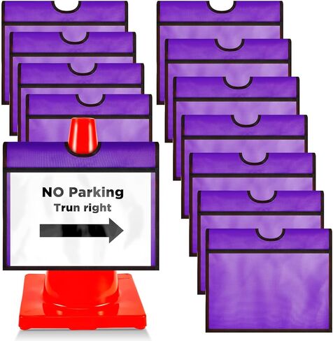 Xuhal 12 قطعة من الأكمام المخروطية المرورية للتحذير، إشارات المرور الآمنة، رسالة مخروطية، أغطية مخروطية المرور، علامة تحذير للنشاط الرياضي لإشارات المرور على الطرق الخارجية للمدرسة (أرجواني) in Kuwait