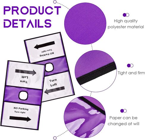 Xuhal 12 قطعة من الأكمام المخروطية المرورية للتحذير، إشارات المرور الآمنة، رسالة مخروطية، أغطية مخروطية المرور، علامة تحذير للنشاط الرياضي لإشارات المرور على الطرق الخارجية للمدرسة (أرجواني) in Kuwait