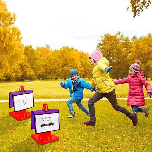 Xuhal 12 قطعة من الأكمام المخروطية المرورية للتحذير، إشارات المرور الآمنة، رسالة مخروطية، أغطية مخروطية المرور، علامة تحذير للنشاط الرياضي لإشارات المرور على الطرق الخارجية للمدرسة (أرجواني) in Kuwait