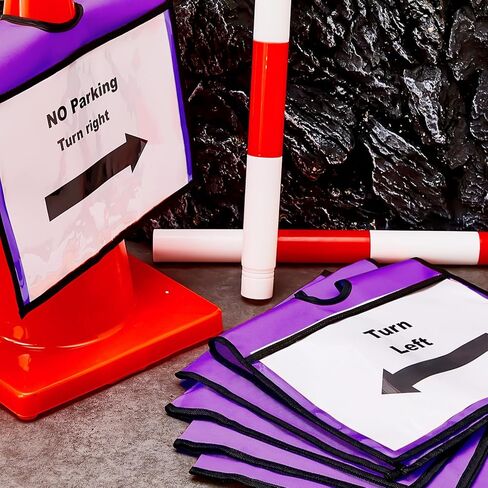 Xuhal 12 قطعة من الأكمام المخروطية المرورية للتحذير، إشارات المرور الآمنة، رسالة مخروطية، أغطية مخروطية المرور، علامة تحذير للنشاط الرياضي لإشارات المرور على الطرق الخارجية للمدرسة (أرجواني) in Kuwait