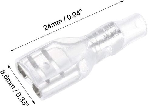 uxcell 200pcs 6.3mm Wire Terminals Connector Quick Splice Female Spade Connect with Insulating Sleeve in Saudi Arabia