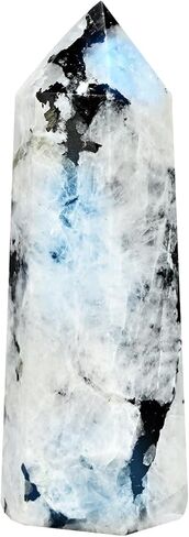 Natural Moonstone Tower Point Obelisk Moonstone Rainbow Gemstone Healing Crystal Tower Point Home Decoration Crystal Gift 3.93"-4.72" in Saudi Arabia