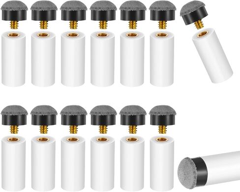 12Pcs Slip On Pool Cue Tips, Replacement with White Pool Cue Stick Ferrules, Billiard Stick Tips for Snooker and Pool Cues, Pool Table Accessories, Screw On Pool Cue Tips Stick Equipment in Saudi Arabia