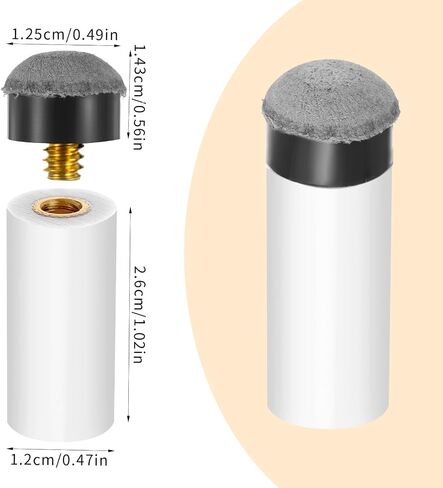 12Pcs Slip On Pool Cue Tips, Replacement with White Pool Cue Stick Ferrules, Billiard Stick Tips for Snooker and Pool Cues, Pool Table Accessories, Screw On Pool Cue Tips Stick Equipment in Saudi Arabia