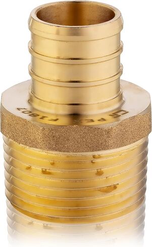 (Pack of 2) EFIELD Pex 3/4 Inch x 1 Inch NPT Male Adapter Brass Barb Crimp Fittings, ASTM F1807 in Saudi Arabia