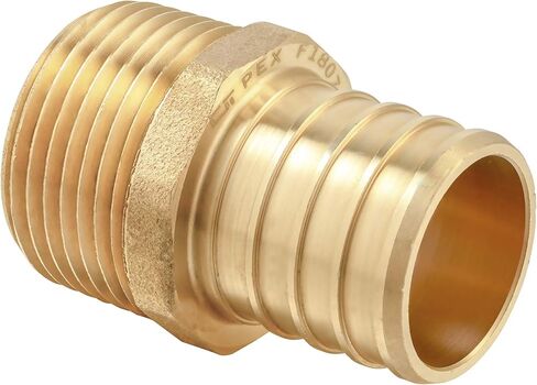 (Pack of 2) EFIELD Pex 3/4 Inch x 1 Inch NPT Male Adapter Brass Barb Crimp Fittings, ASTM F1807 in Saudi Arabia
