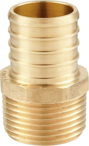 (Pack of 2) EFIELD Pex 3/4 Inch x 1 Inch NPT Male Adapter Brass Barb Crimp Fittings, ASTM F1807 in Saudi Arabia