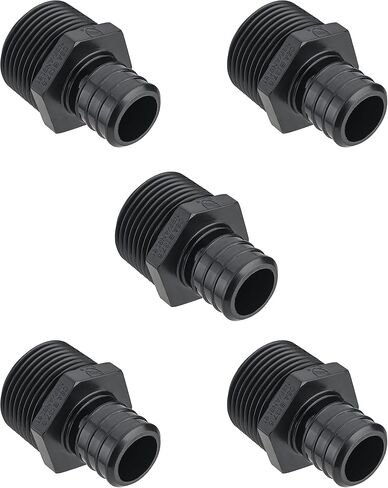 (Pack of 2) EFIELD Pex 3/4 Inch x 1 Inch NPT Male Adapter Brass Barb Crimp Fittings, ASTM F1807 in Saudi Arabia