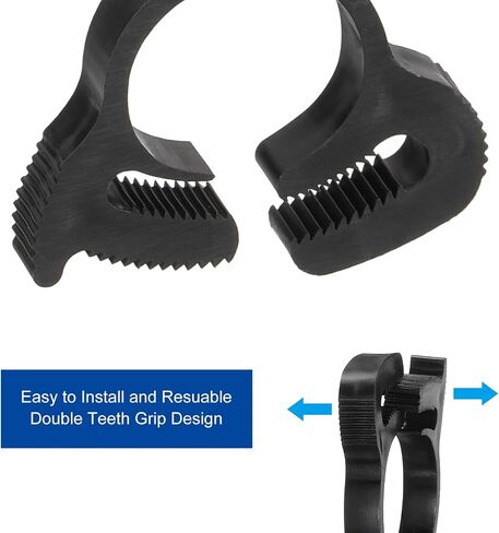 uxcell 2 Pcs Double Snap Grip Hose Clamps, Plastic 16.9-19 Mm/0.67-0.75 Inches Inner Dia Adjustable Several Ratcheting Tubing Clamp for Home, White in Saudi Arabia