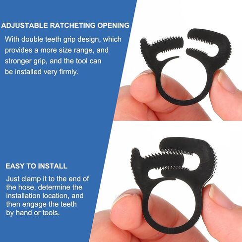 uxcell 2 Pcs Double Snap Grip Hose Clamps, Plastic 16.9-19 Mm/0.67-0.75 Inches Inner Dia Adjustable Several Ratcheting Tubing Clamp for Home, White in Saudi Arabia