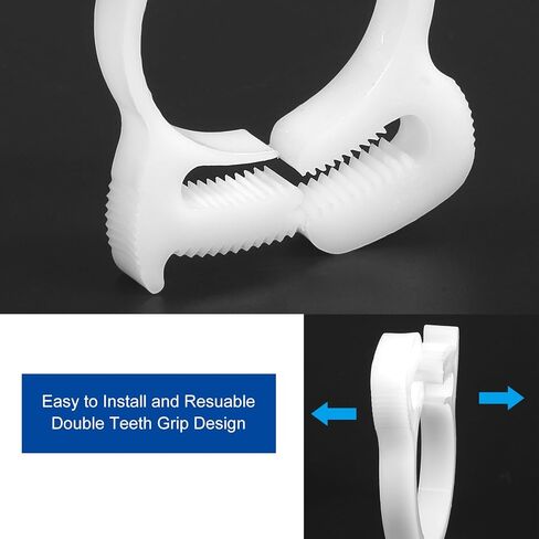 uxcell 2 Pcs Double Snap Grip Hose Clamps, Plastic 16.9-19 Mm/0.67-0.75 Inches Inner Dia Adjustable Several Ratcheting Tubing Clamp for Home, White in Saudi Arabia