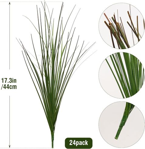 Artificial Grass,Fake Grass Artificial Shrubs Wheat Grass Greenery,Fake Grass Decor Artificial Plants Ornamental Grass Outdoor Fake Grass Green Leaves for Decoration(24PCS) in Saudi Arabia