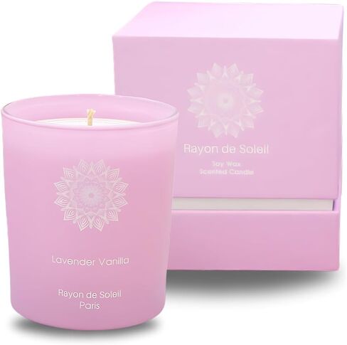Scented Candle in Matt Glass (White) - Herre D'Hermes - Luxurious Box - 7.1 Oz - Gifts for Anniversaries, Birthdays, Housewarmings, and More - 40 Hrs Burn Time - Aesthetic Soy Candle Gift Set in Saudi Arabia