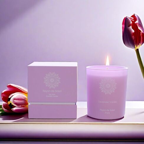 Scented Candle in Matt Glass (White) - Herre D'Hermes - Luxurious Box - 7.1 Oz - Gifts for Anniversaries, Birthdays, Housewarmings, and More - 40 Hrs Burn Time - Aesthetic Soy Candle Gift Set in Saudi Arabia